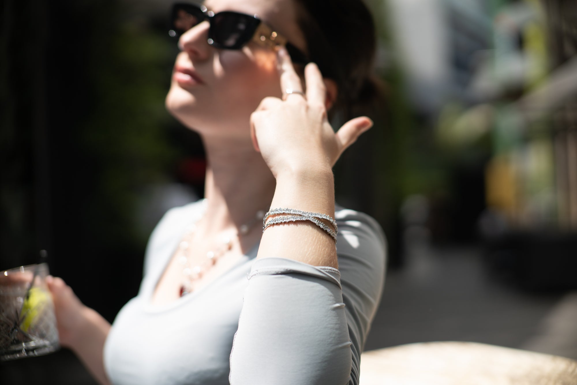 'X' Iced Bangle