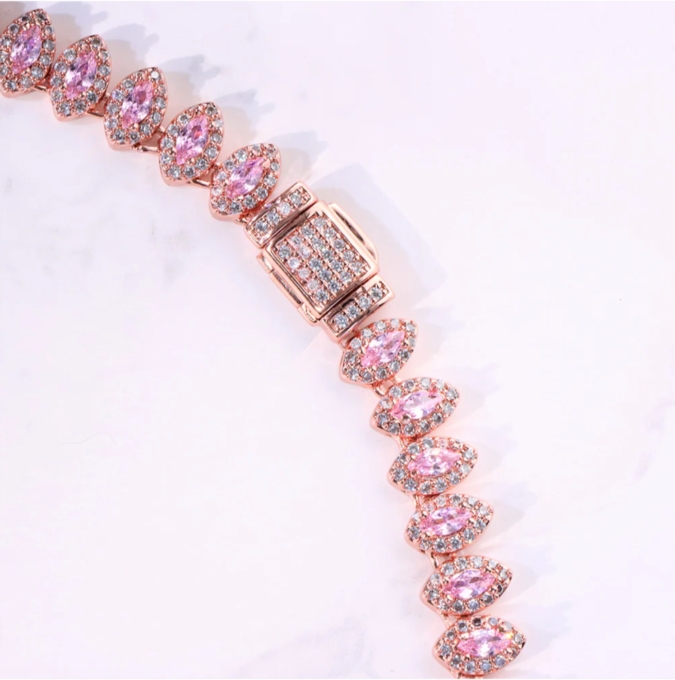 8MM Pink Almond Tennis Chain