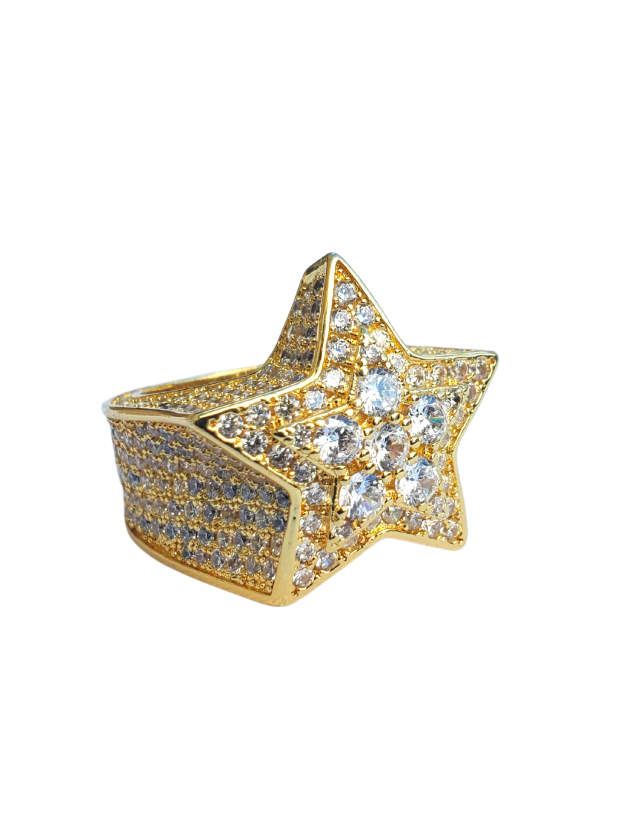 Iced Superstar Ring - Gold