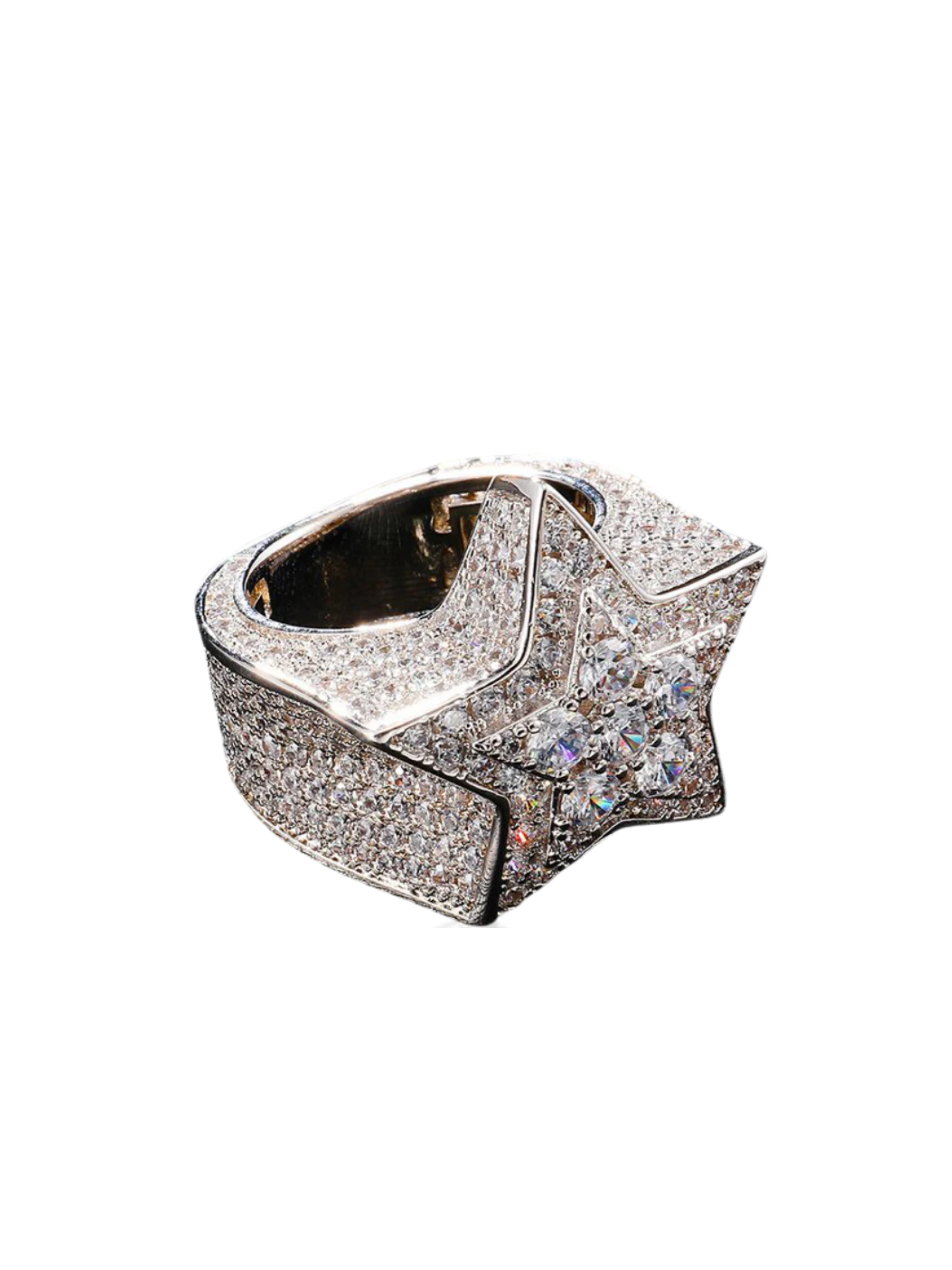 Iced Superstar Ring - White Gold