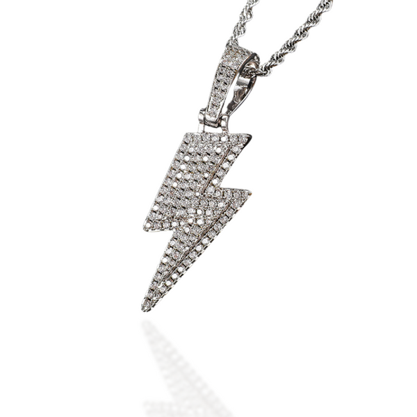 White gold on sale iced out pendant